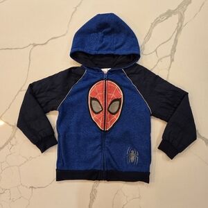 Marvel Spiderman Boys Hooded Full Zip Sweatshirt Blue Red Black Size 7
